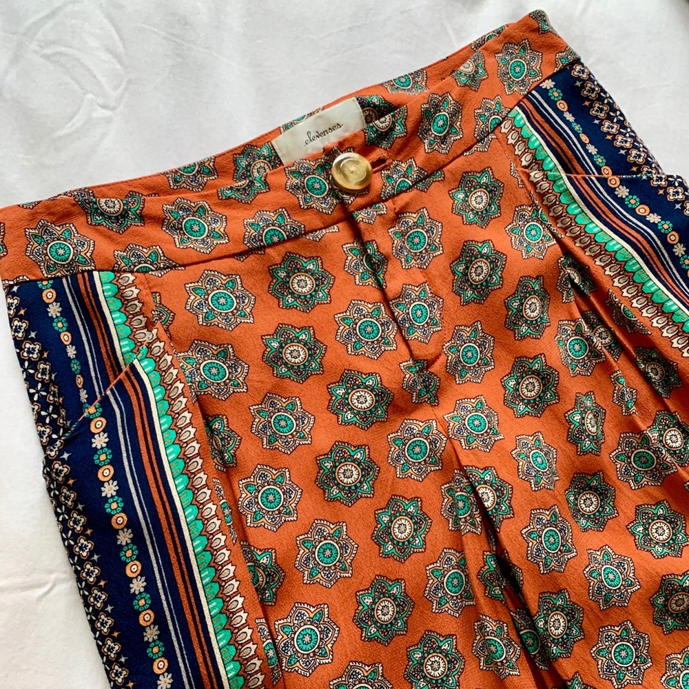 Anthropologie wide-leg printed pants with pockets